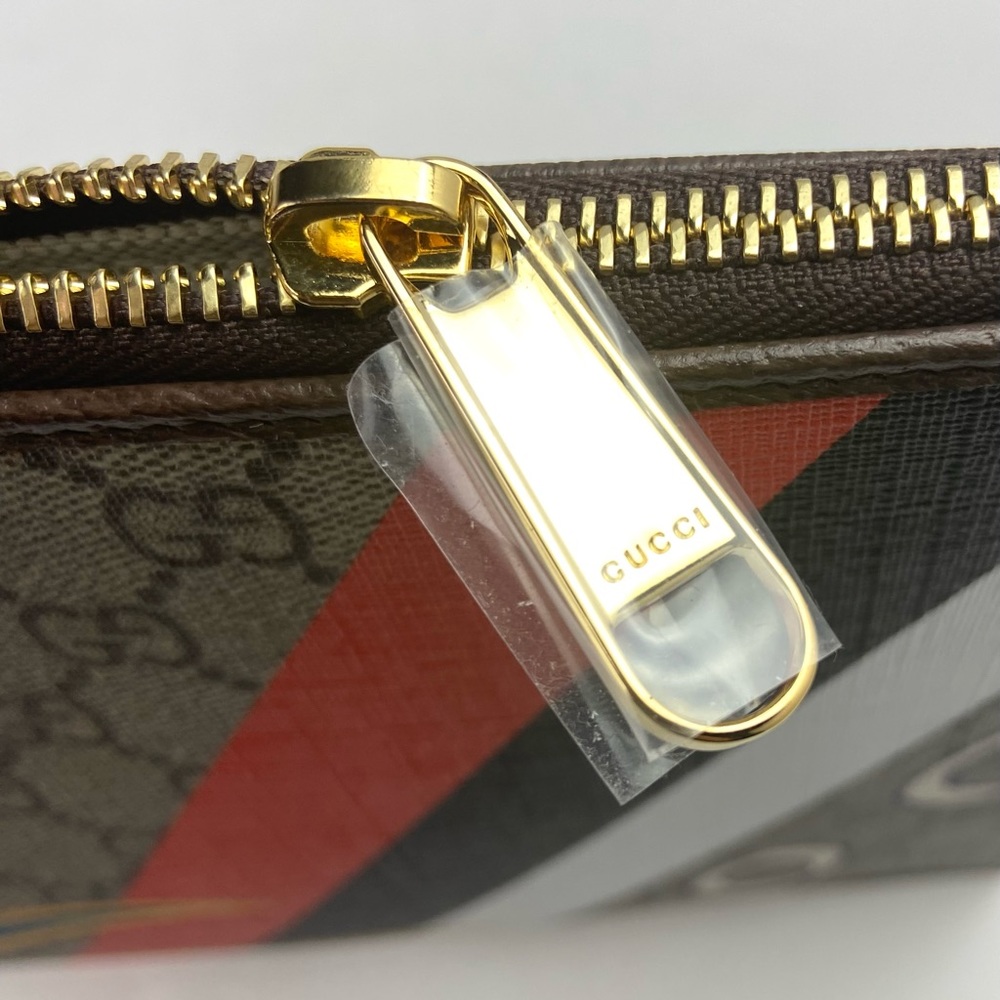 Gucci #672953 GG Supreme "100th Gucci Anniversary" Zip Top Clutch/Pouch, NWT - Picture 5 of 10